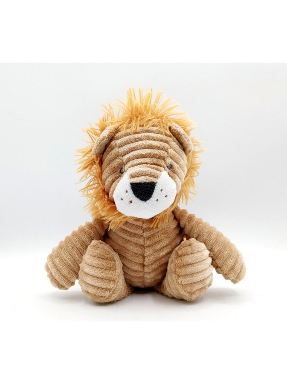 Carters 10" Tan Brown Ribbed Corduroy Plush Lion Baby Toy Stuffed Animal #68122